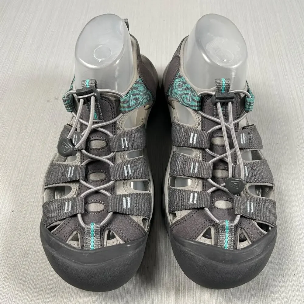 Keen Newport H2 Women's Size 10.5 Gray Water Sandals Black Turquoise Sandals
